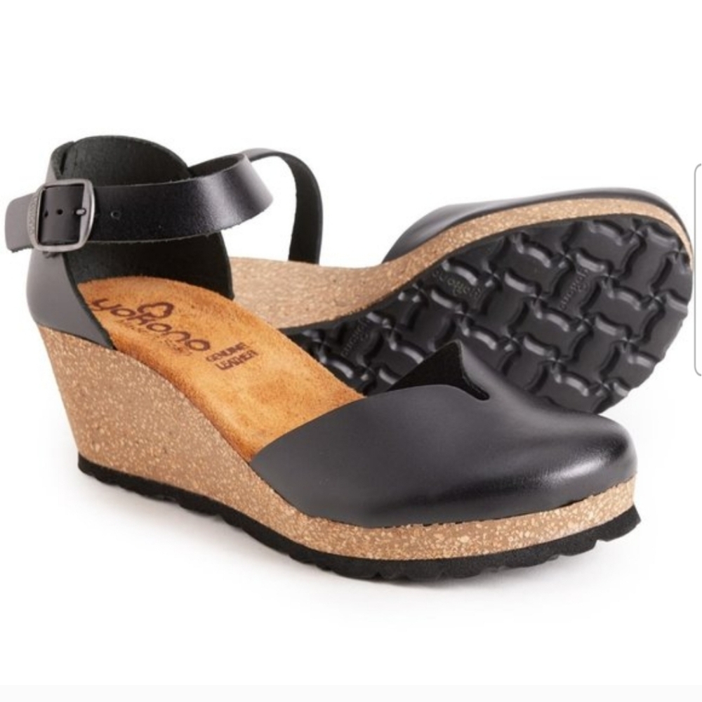 Yokono Made in Spain Mary Jane‎ Wedge Leather Sandals Size 9.5